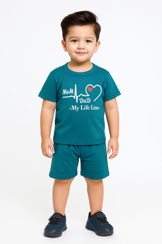 my heart mom dad suit  | Kids 2 Piece Suit | Baby Boy Outfit | Comfortable T-Shirt & Shorts